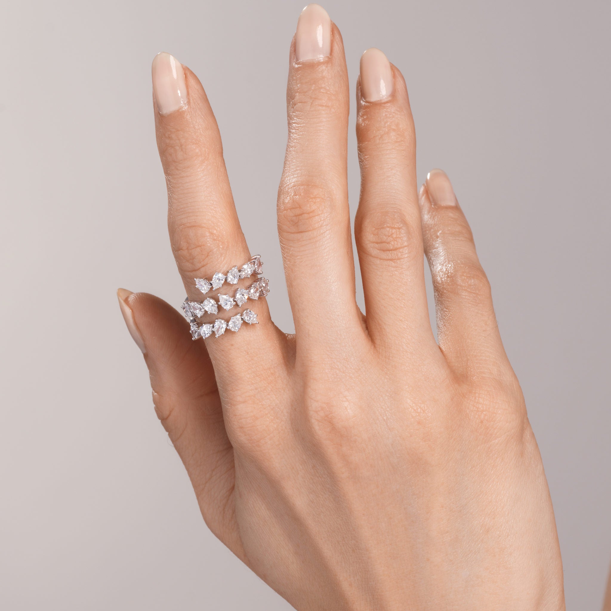 Pear Shape Diamond Wrap Ring