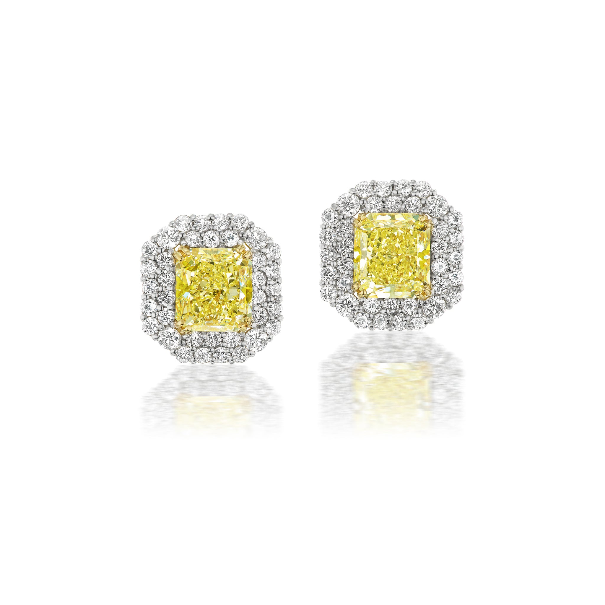 Fancy Yellow Diamond Stud Earrings TGluck