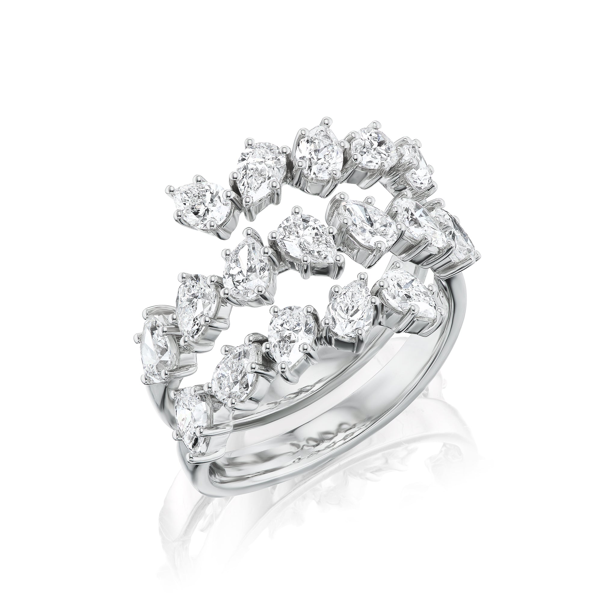 Pear Shape Diamond Wrap Ring