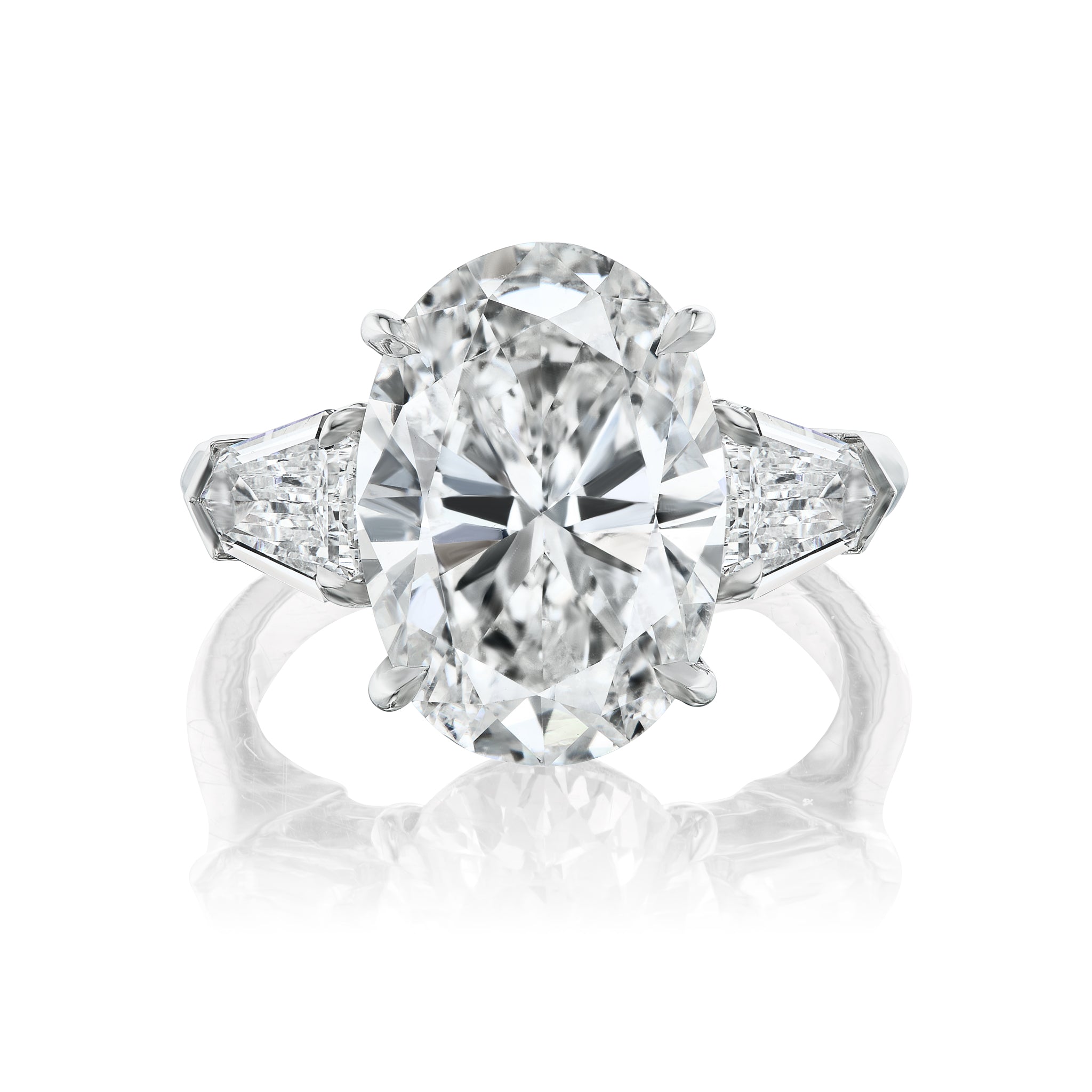 Platinum Oval Cut Diamond Ring