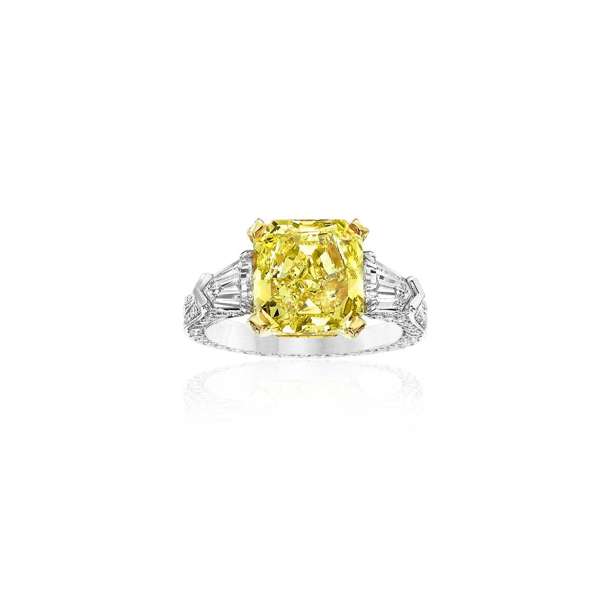 Fancy Intense Yellow Radiant Shape Diamond Ring