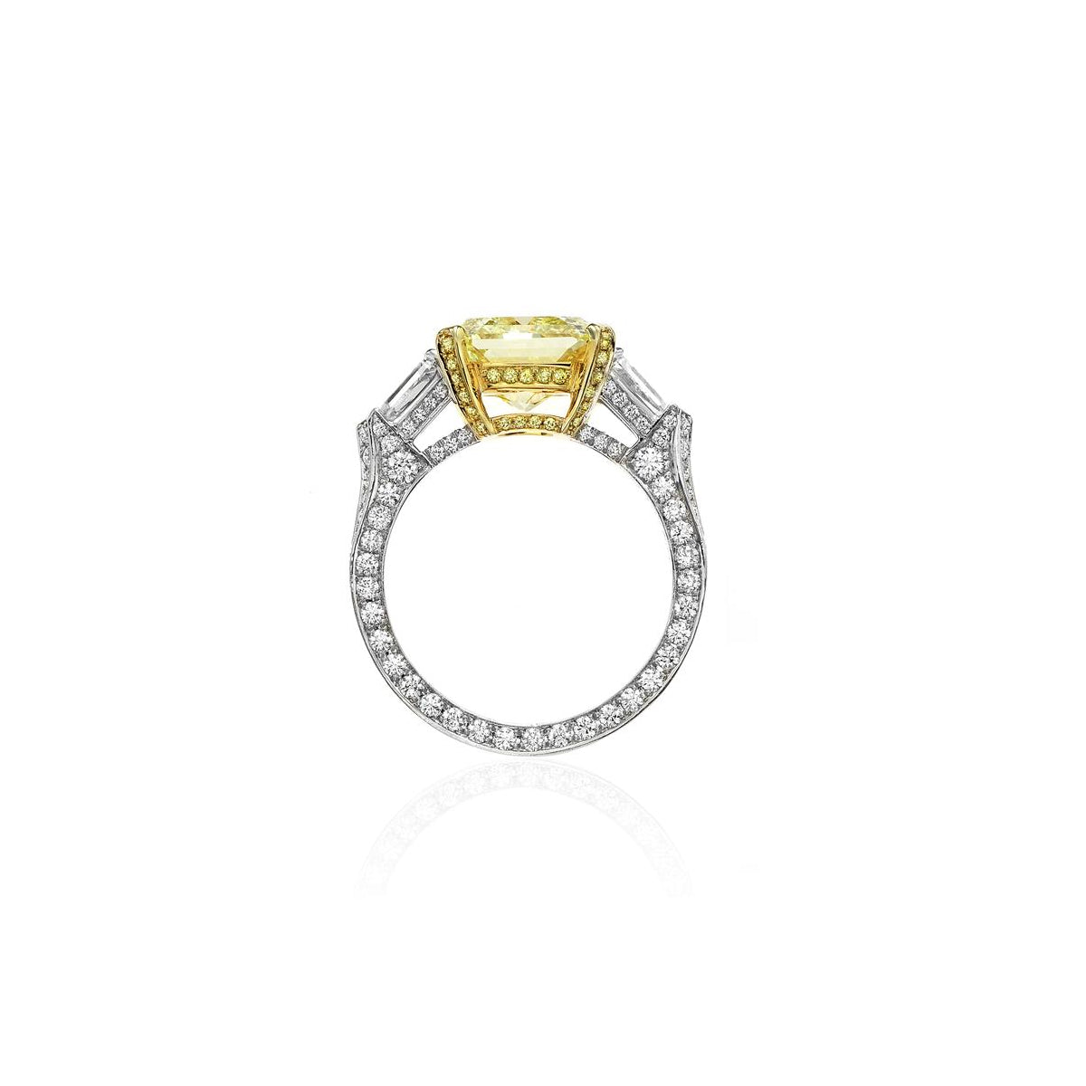 Fancy Intense Yellow Radiant Shape Diamond Ring