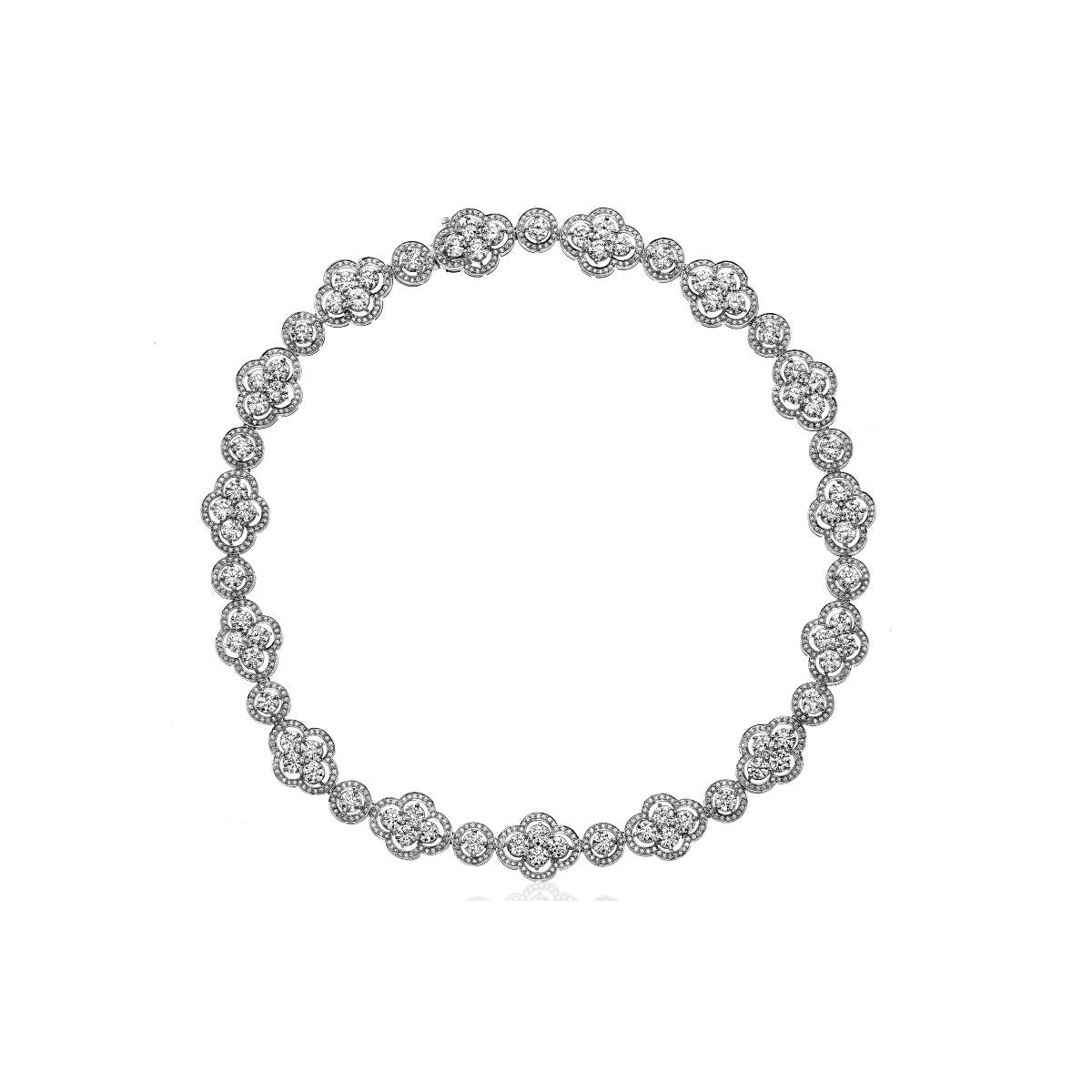 Round Brilliant and Marquise Diamond Wreath Necklace