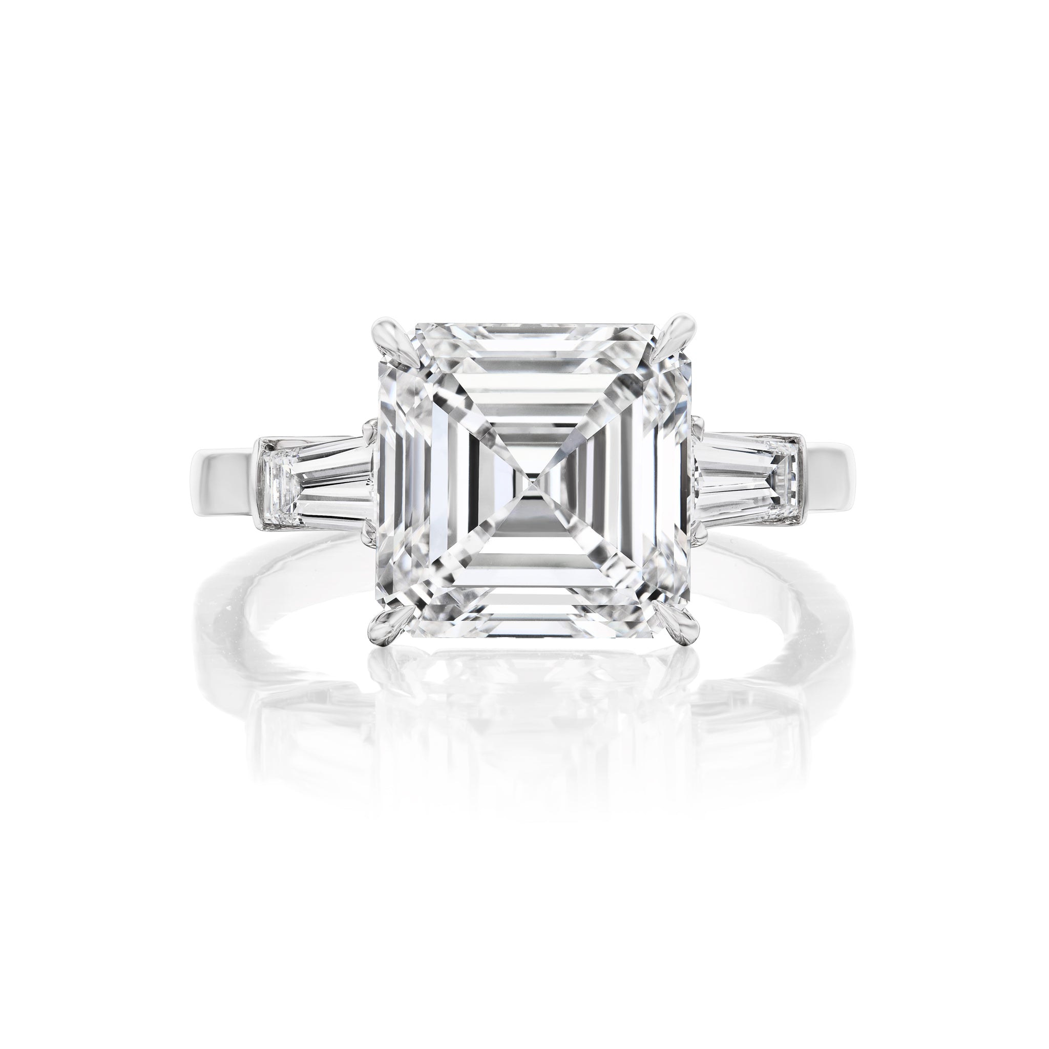 Platinum Asscher Cut Diamond Ring