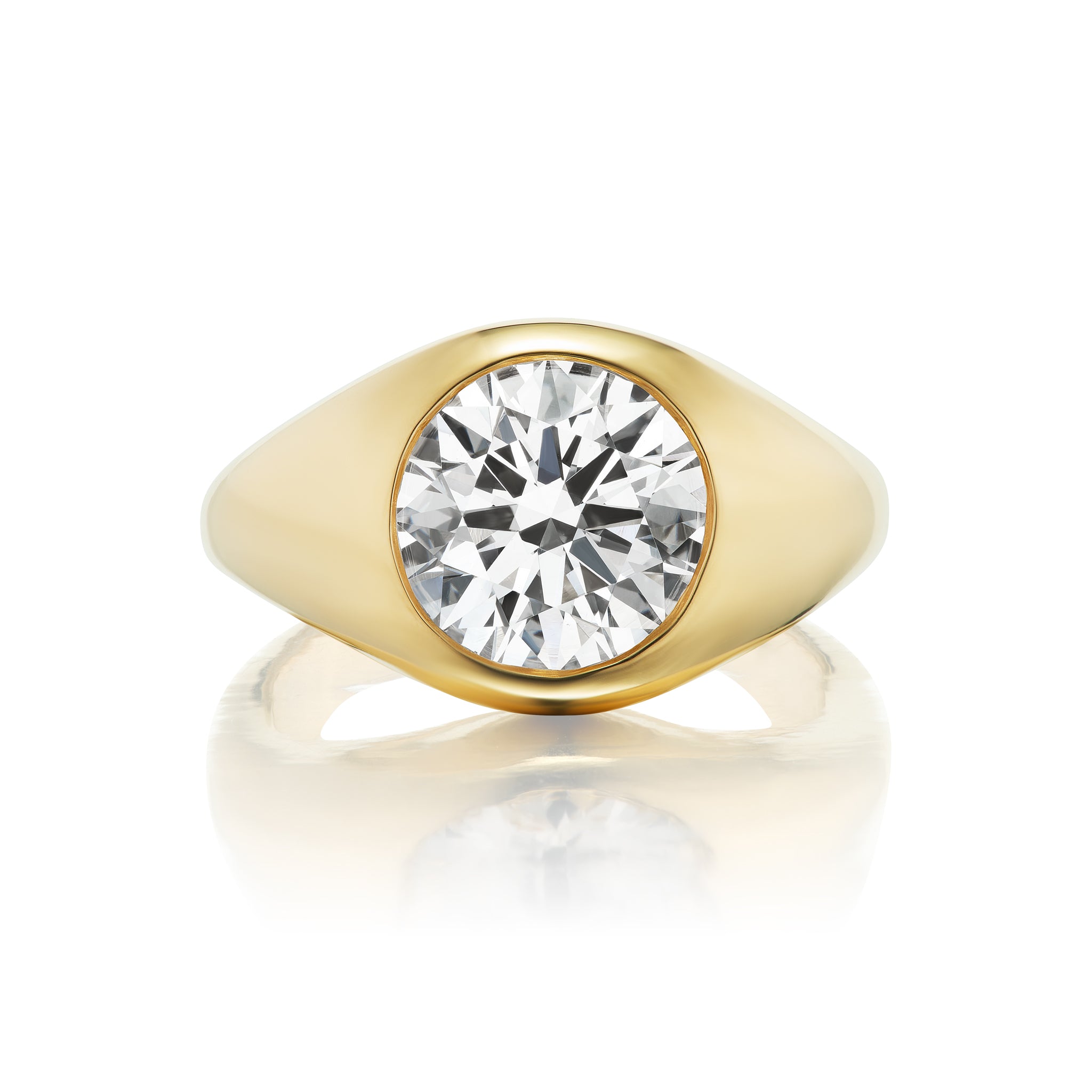 Round Brilliant Diamond Gypsy Ring